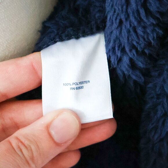 NWOT Land's End Men's Full Zip Sherpa Jacket Navy Blue - Large 42/44 - Picture 6 of 6